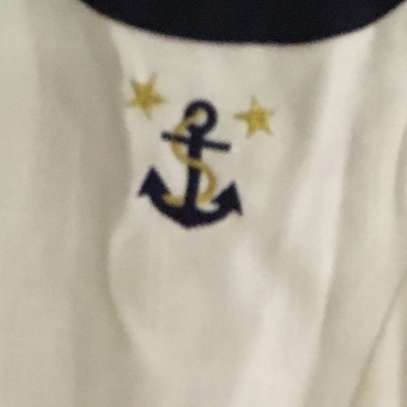 Girl's Nautical 2PC Dress-Off White & Blue- Gold Buttons - Size 4T Worn Once - Picture 9 of 11